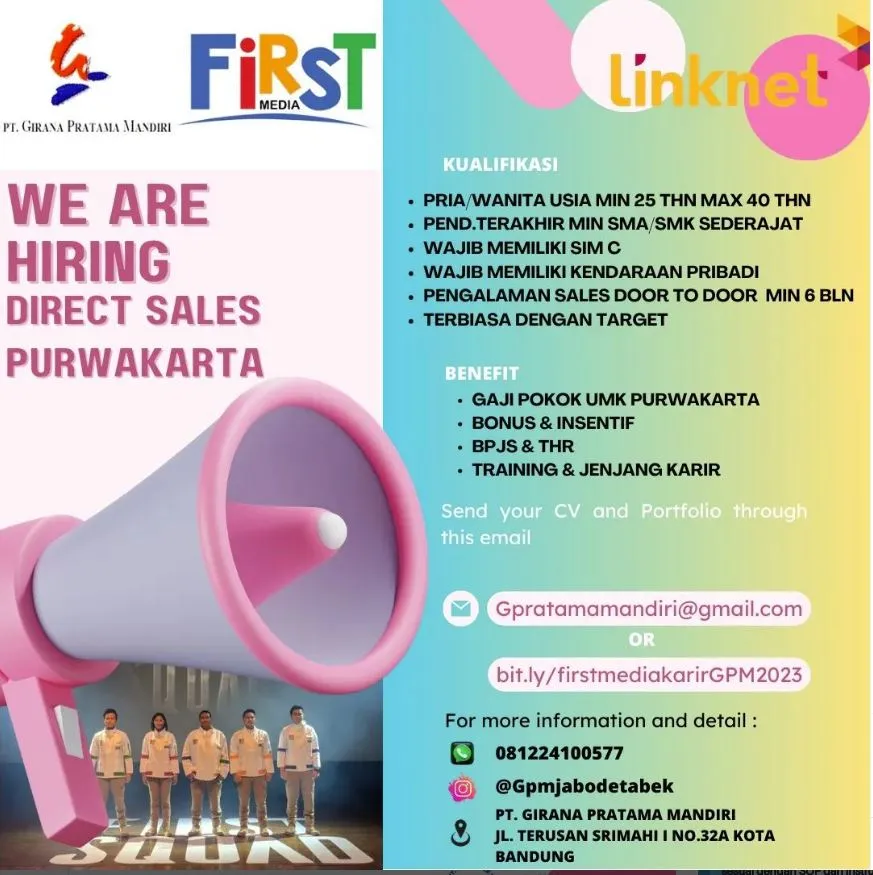 Lowongan Kerja Purwakarta First Media Posisi Direct Sales